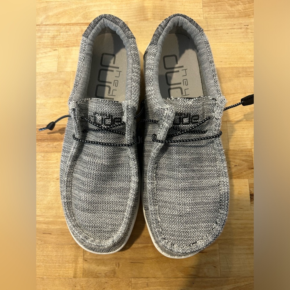 Brand New Mens Hey Dudes Grey Black Size US 9